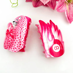 Hair Clip - Pink Leopard Bow