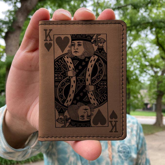 Leather Wallet - King of Hearts (Brown)