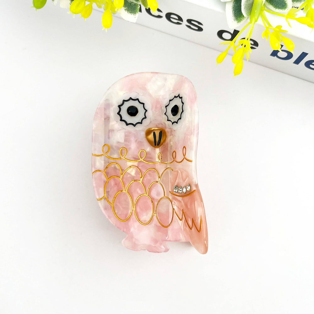 Hair Clip - Gray Owl