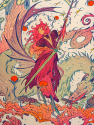 Riso Print - Dragon Warrior