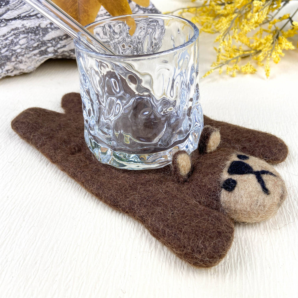 Animal Rug Coaster - Brown Bear