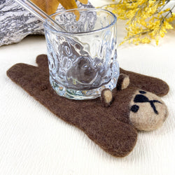 Animal Rug Coaster - Brown Bear