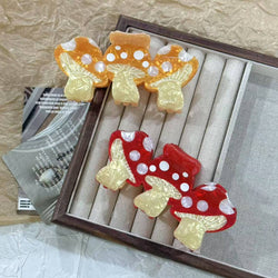 Hair Clip - Colorful Triple Mushroom