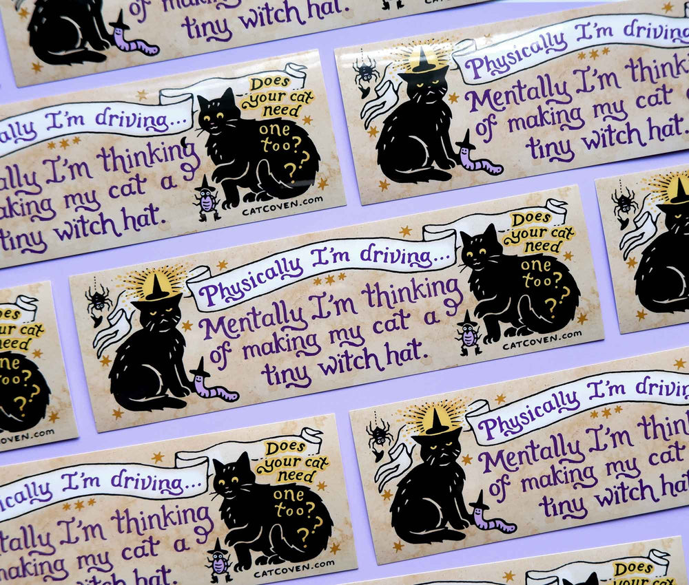 Tiny Witch Hat - Bumper Sticker