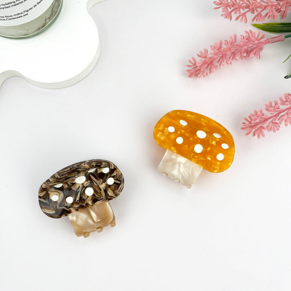 Hair Clip - Yellow Mushroom