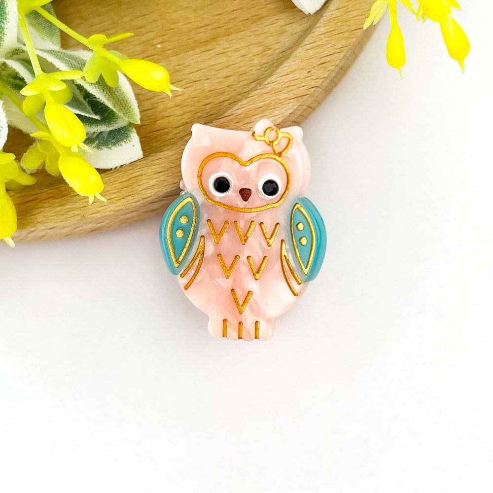 Hair Clip - Gray Owl