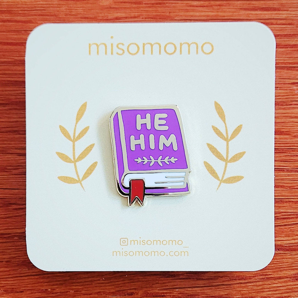 Enamel Pin - Pronoun Book  (He/Him)