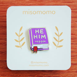 Enamel Pin - Pronoun Book  (He/Him)