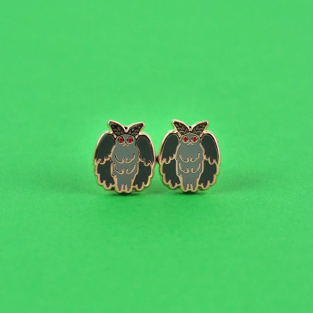Enamel Earrings - Mothman