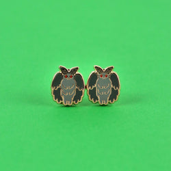 Enamel Earrings - Mothman