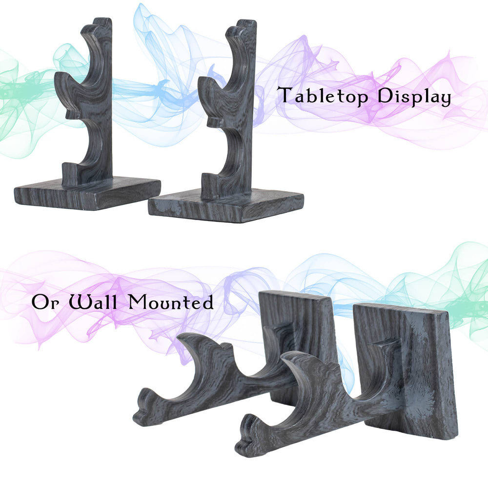 Resin Wand Display - Scrolled Gray