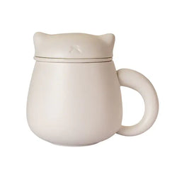 Mug with Infuser and Lid - White Cat
