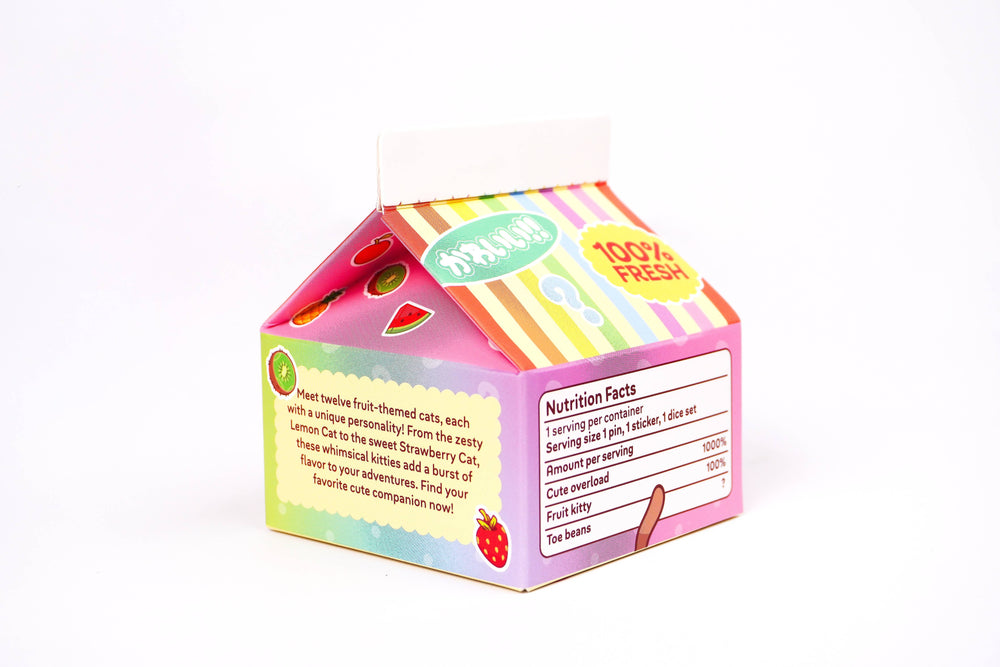Mystery Dice - Kawaii Fruit Cat Milk Carton Case