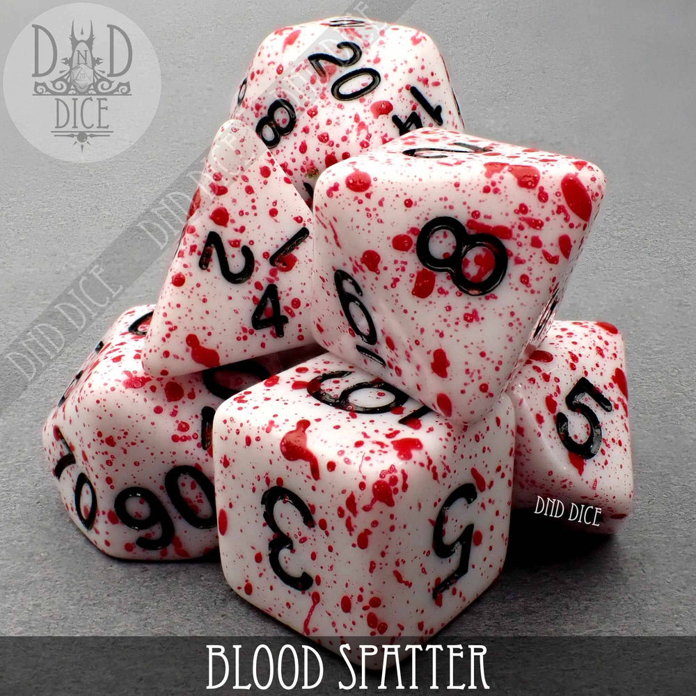 RPG Dice Set - Blood Spatter