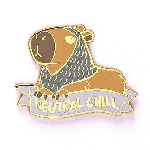 Enamel Pin - Neutral Chill Capybara