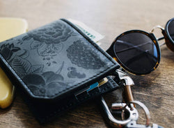 Leather Wallet - Praying Skeleton (Gray)