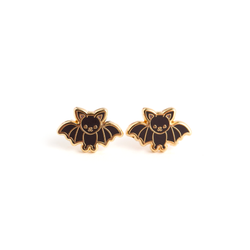 Enamel Earrings - Bitty Bat