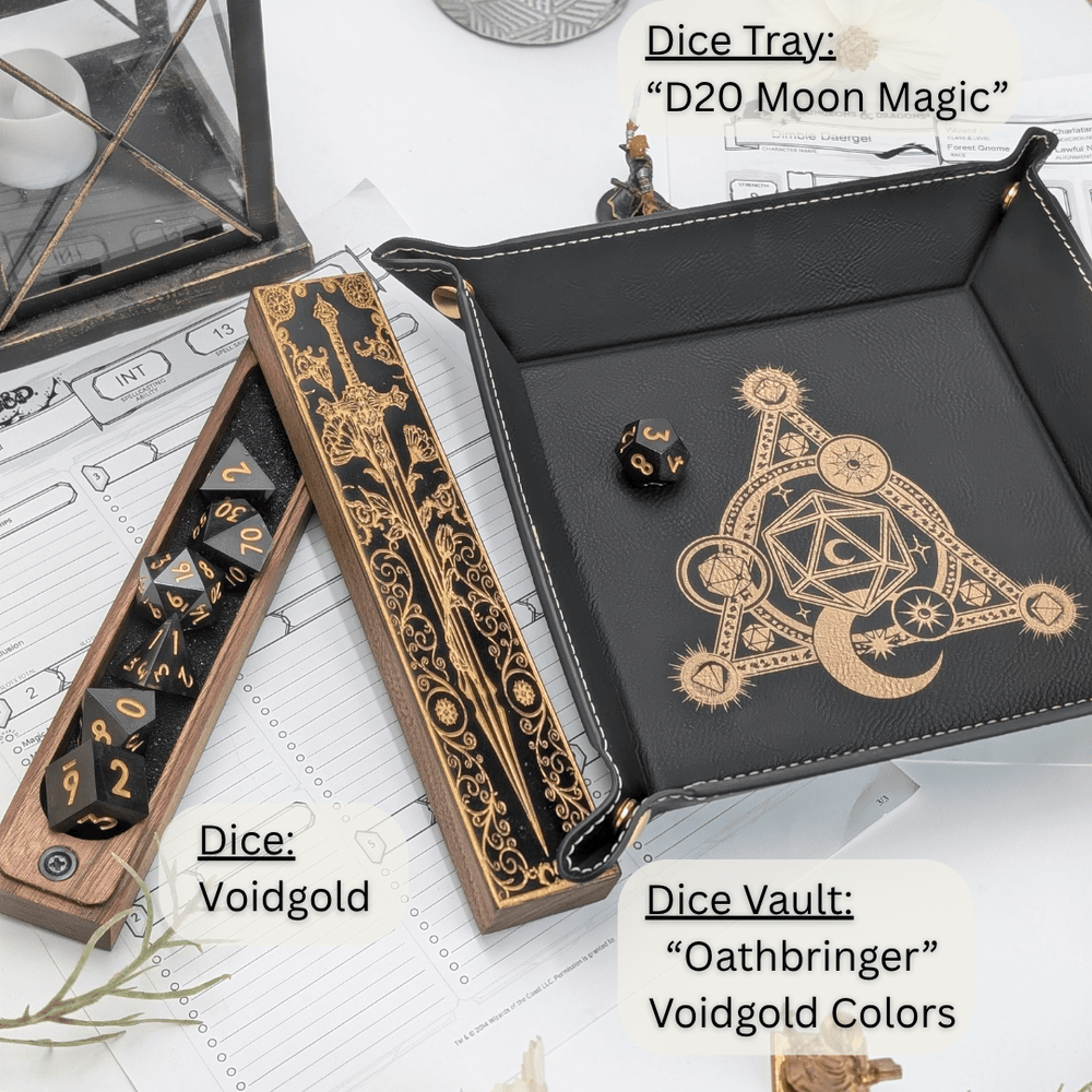 Vegan Leather Dice Tray - Moon Magic