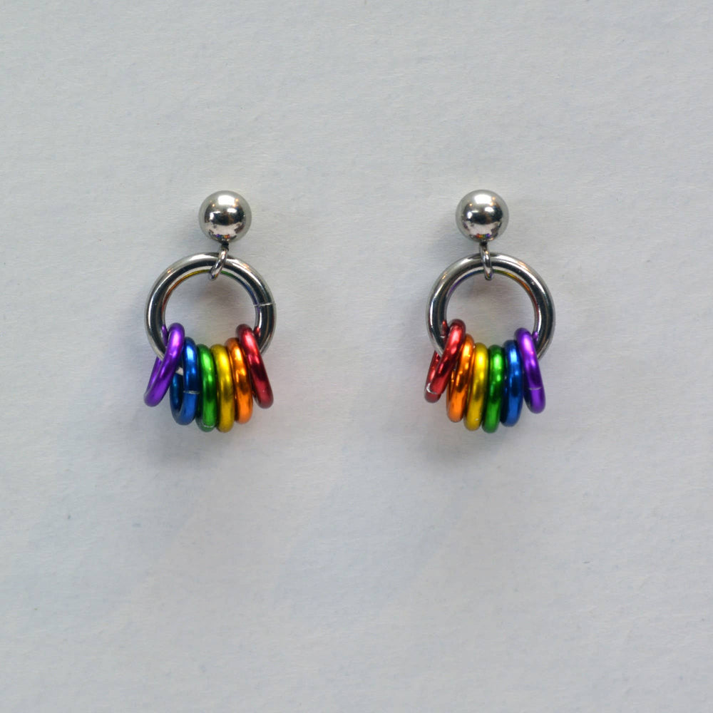 Pridemaille Tiny Hoop Earring - LGBTQ Rainbow