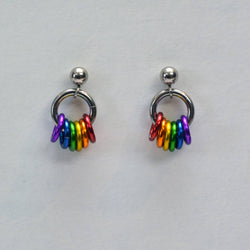 Pridemaille Tiny Hoop Earring - LGBTQ Rainbow