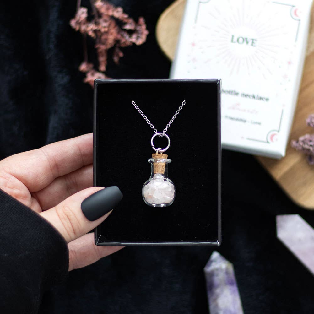 Potion Bottle Necklace - Rose Quartz