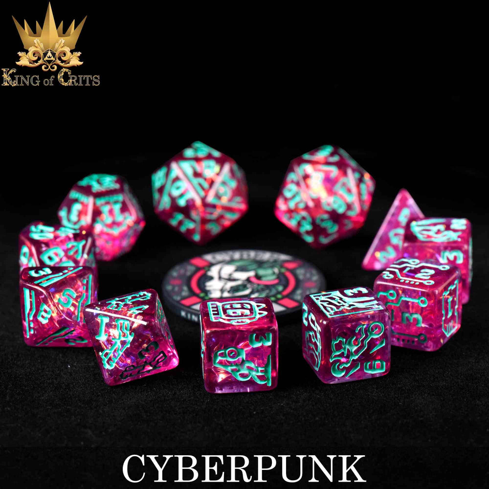 King of Crits Dice Set - Cyberpunk (11-Piece)