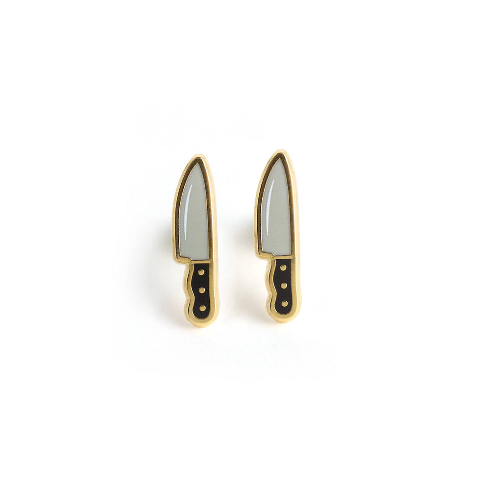 Enamel Earrings - Knife