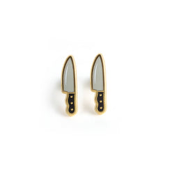 Enamel Earrings - Knife