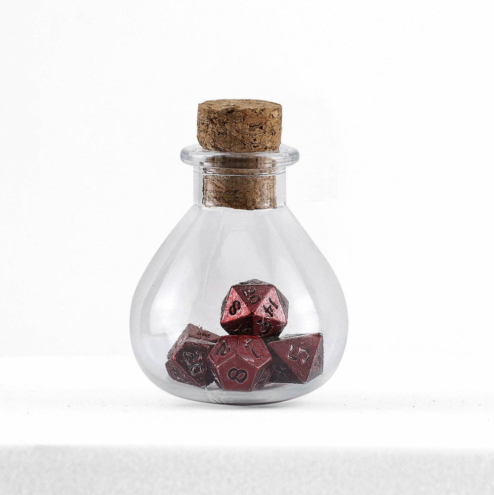 Mini Metal RPG Dice Set - Unseelie Bottle (Red)
