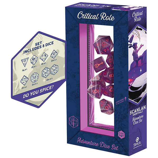 Vox Machina Adventure Dice - Scanlan Shorthalt
