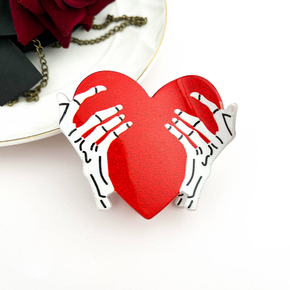 Hair Clip - Skele-Heart