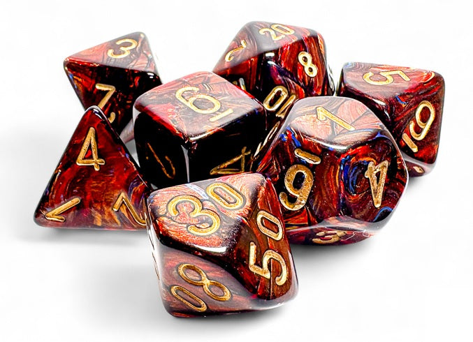 Scarab: Mega-hedral Blue Blood/gold 7-Die Set