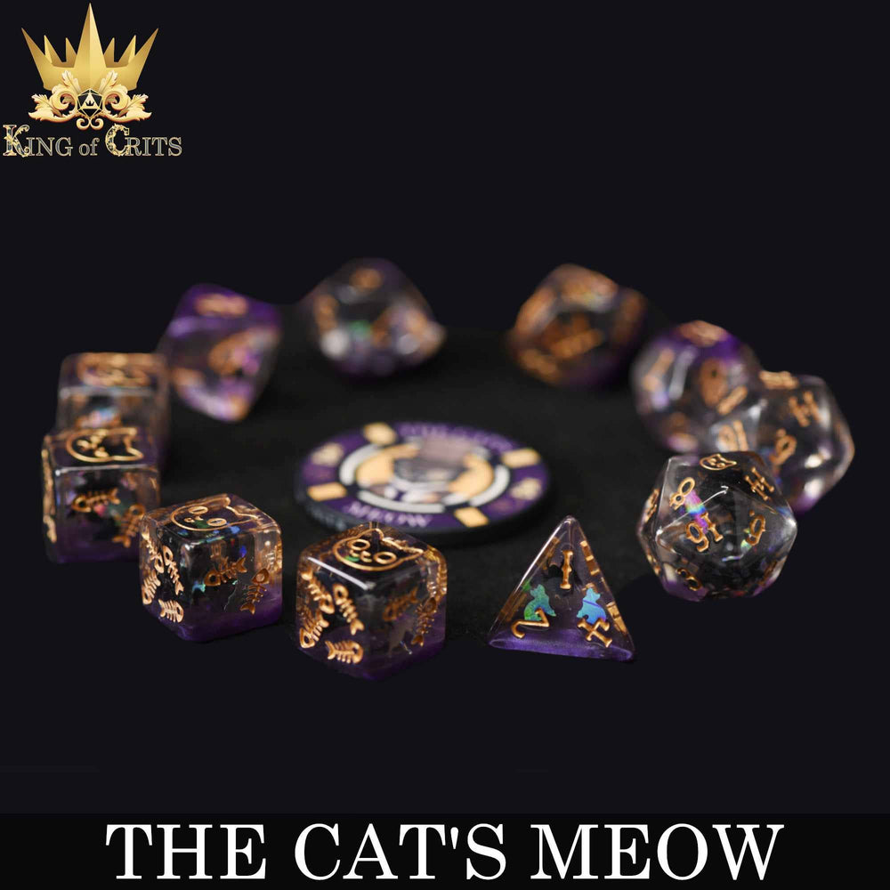 King of Crits Dice Set - The Cat's Meow (11-Piece)