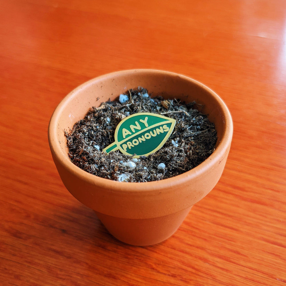 Enamel Pin - Pronoun Leaf (Any Pronouns)