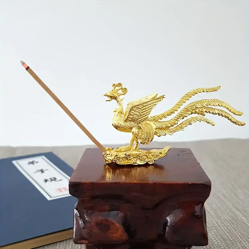 Golden Phoenix Incense Holder – Elegant Home Decor & Gifts
