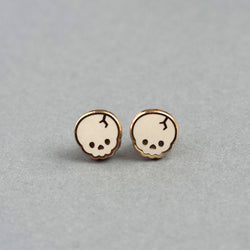 Enamel Earrings - Skull