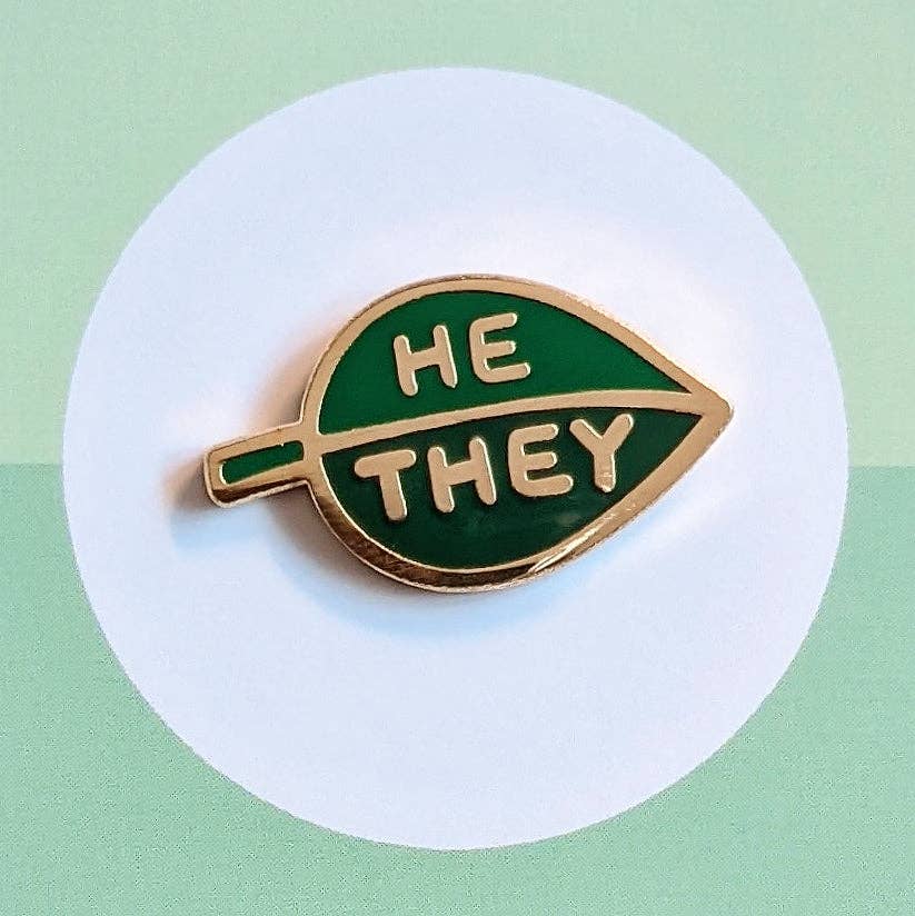 Enamel Pin - Pronoun Leaf (He/They)