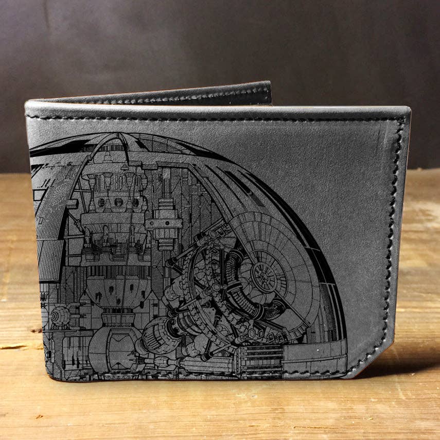 Leather Wallet - Death Star (Gray)