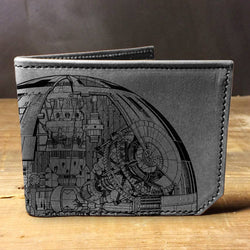 Leather Wallet - Death Star (Gray)