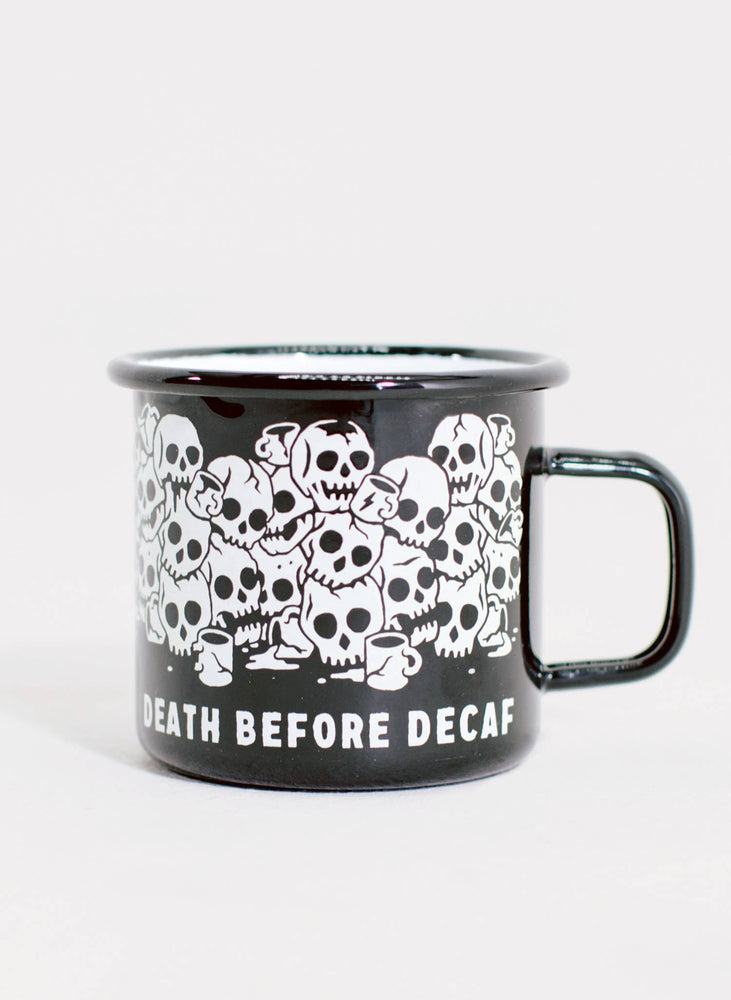Enamel Mug - Death Before Decaf