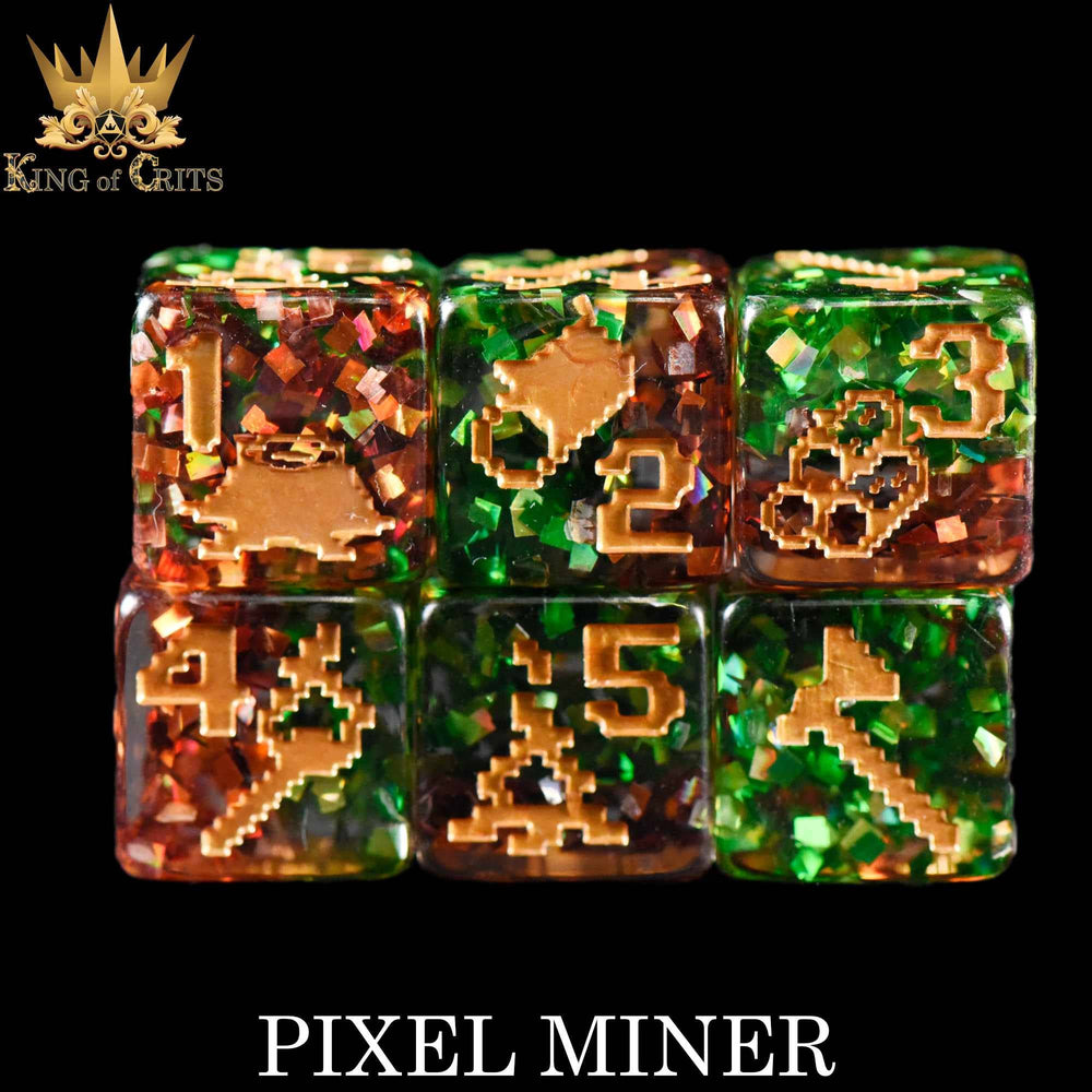 King of Crits Dice Set - Pixel Miner (11-Piece)