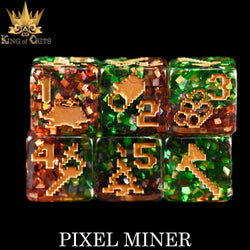 King of Crits Dice Set - Pixel Miner (11-Piece)