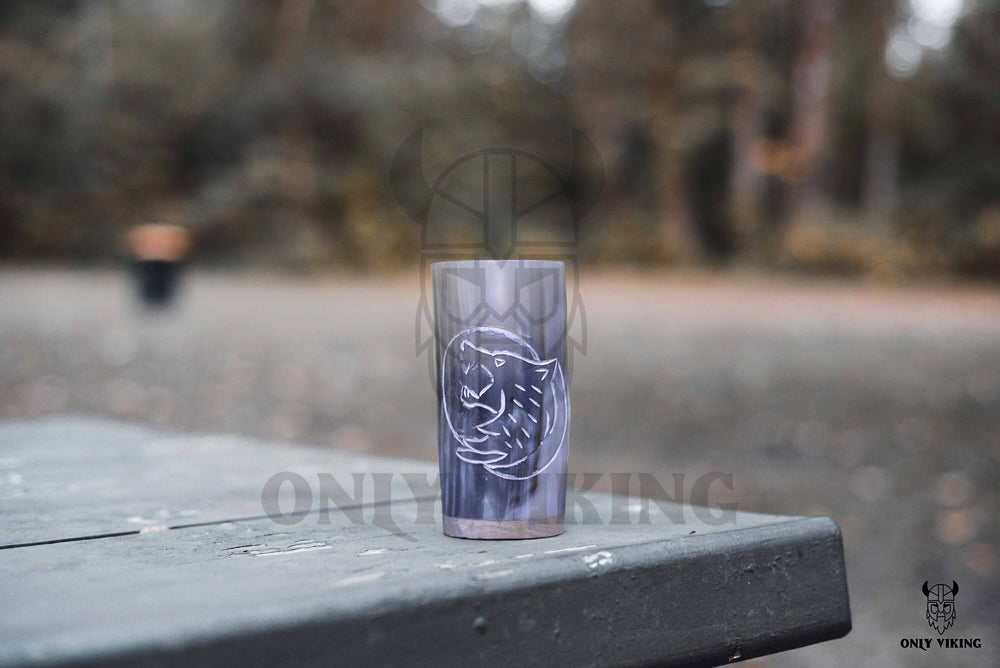Drinking Horn Beer Stein - Dragon & Compass