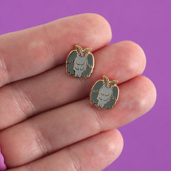 Enamel Earrings - Mothman