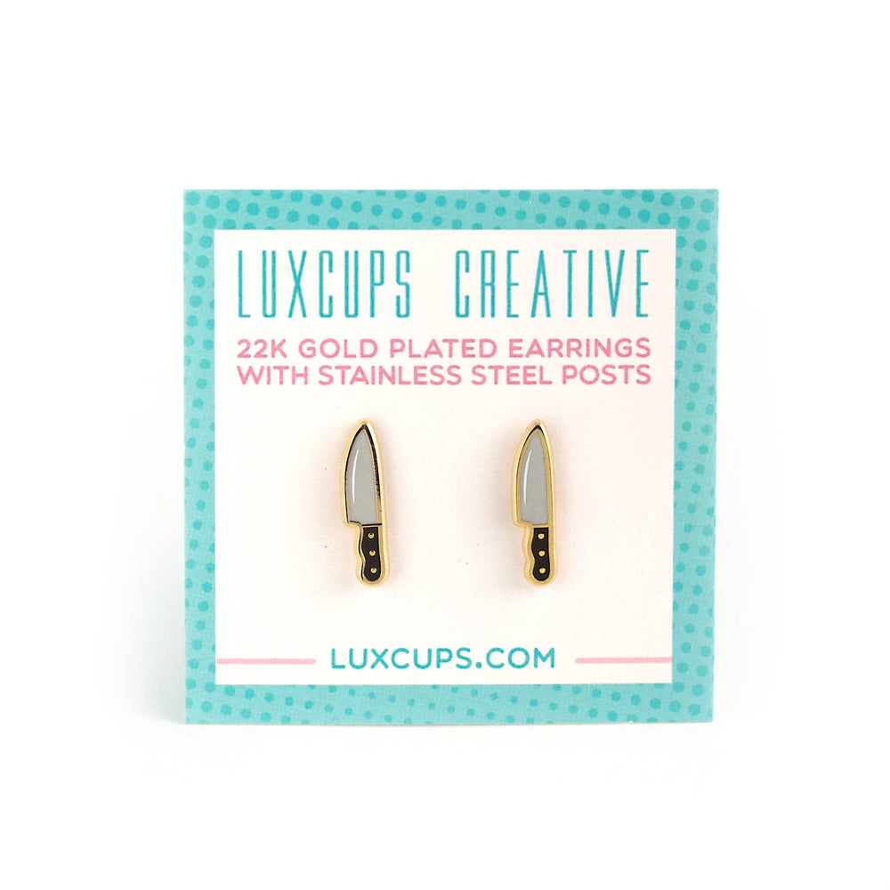 Enamel Earrings - Knife