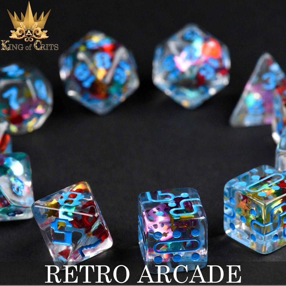 King of Crits Dice Set - Retro Arcade (11-Piece)
