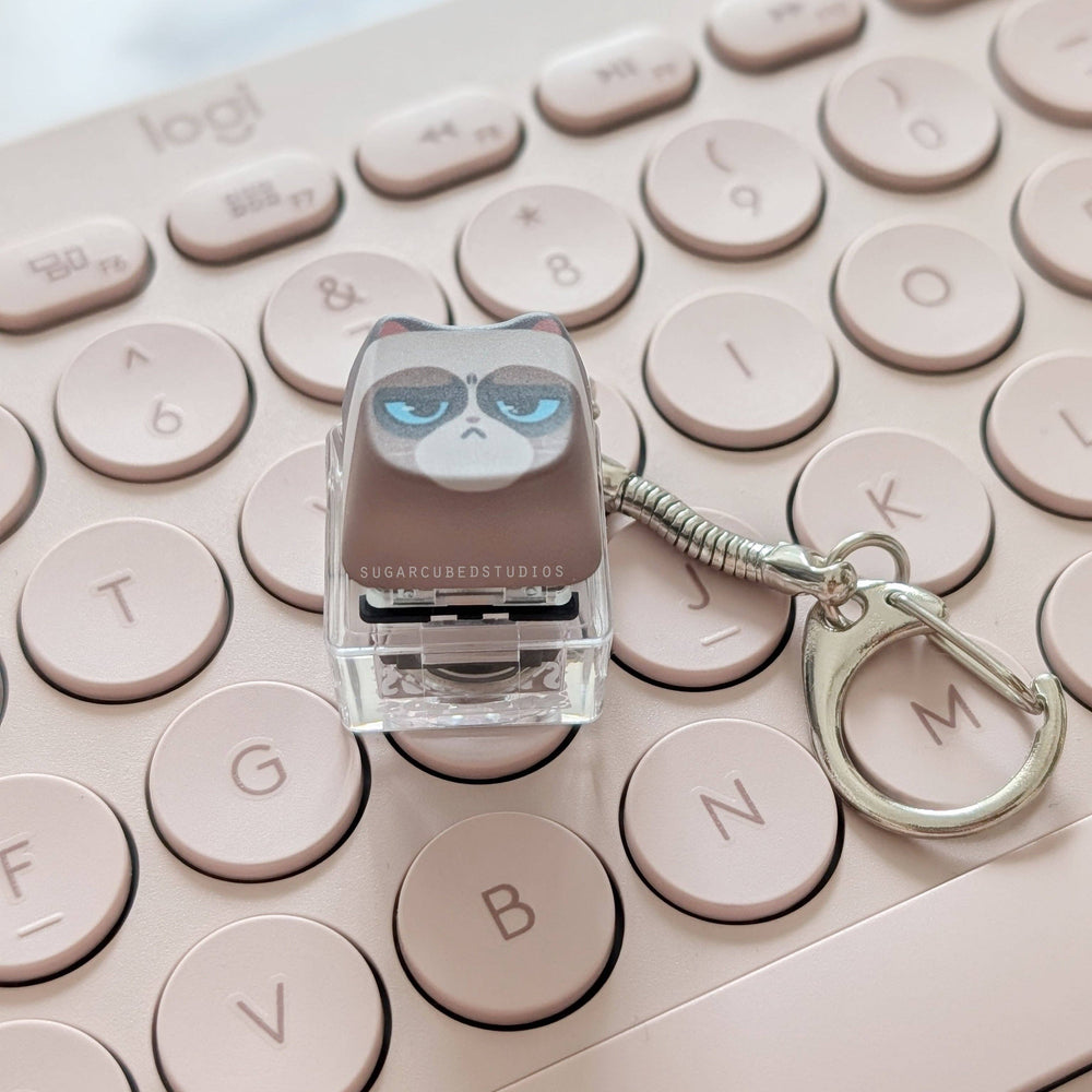 Fidget Keycap Keychain - Grumpy Cat
