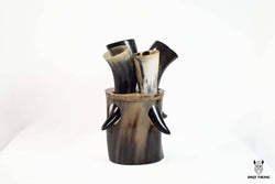 Drinking Horn Set with Stand