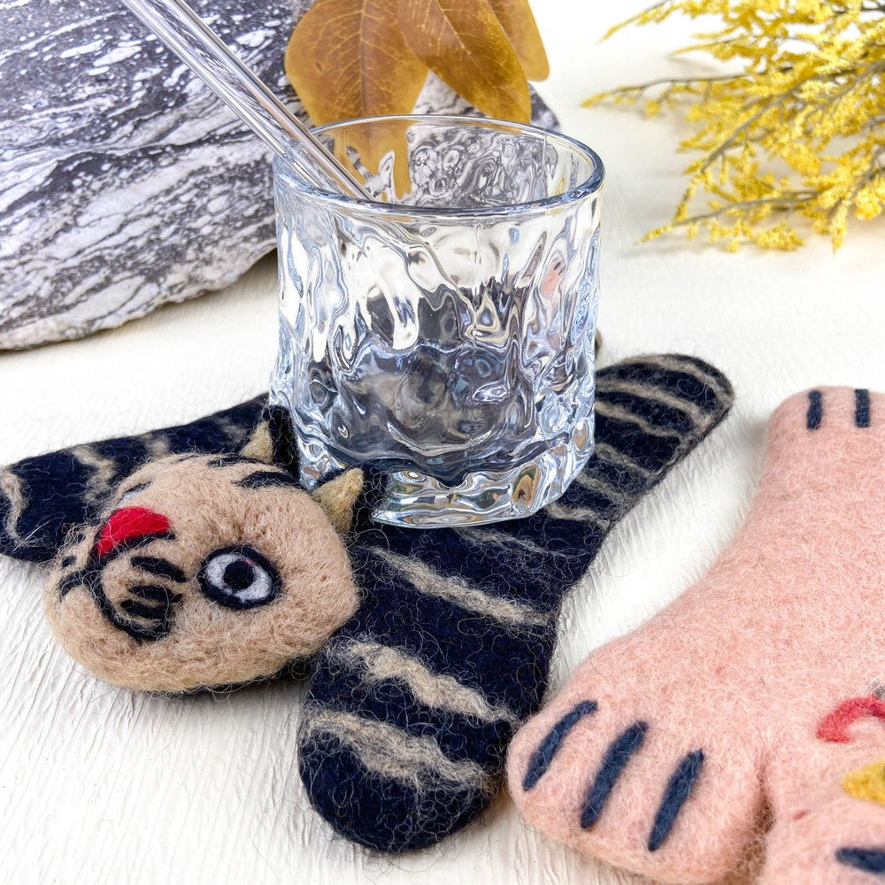 Animal Rug Coaster - Striped Cat