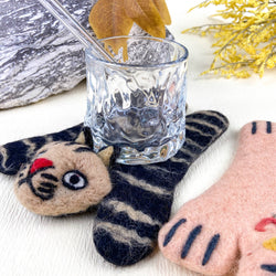 Animal Rug Coaster - Pink Cat